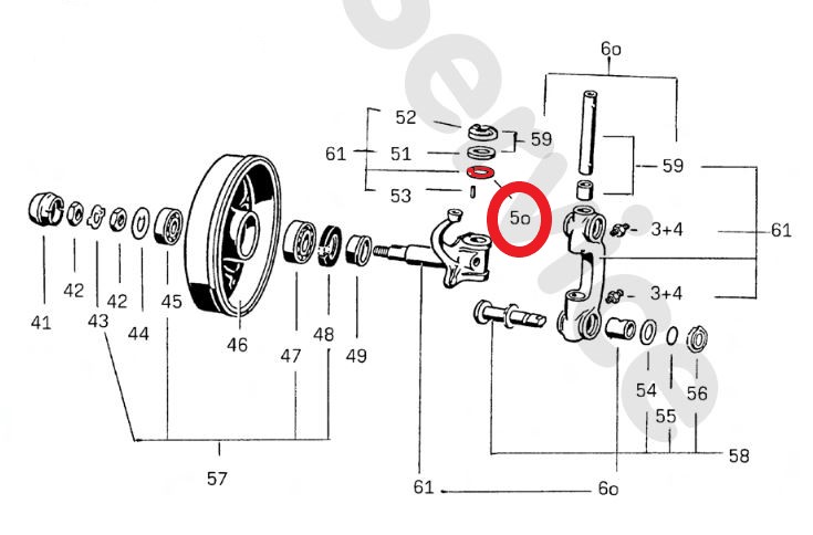 Druckscheibe 3.68, Achsschenkelbolzen, -7.65 Druckscheibe 3.68, Achsschenkelbolzen, -7.65