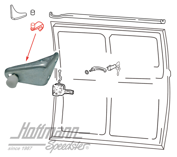 Rollenführung, Schiebetür rechts, oben Rollenführung, Schiebetür rechts, oben