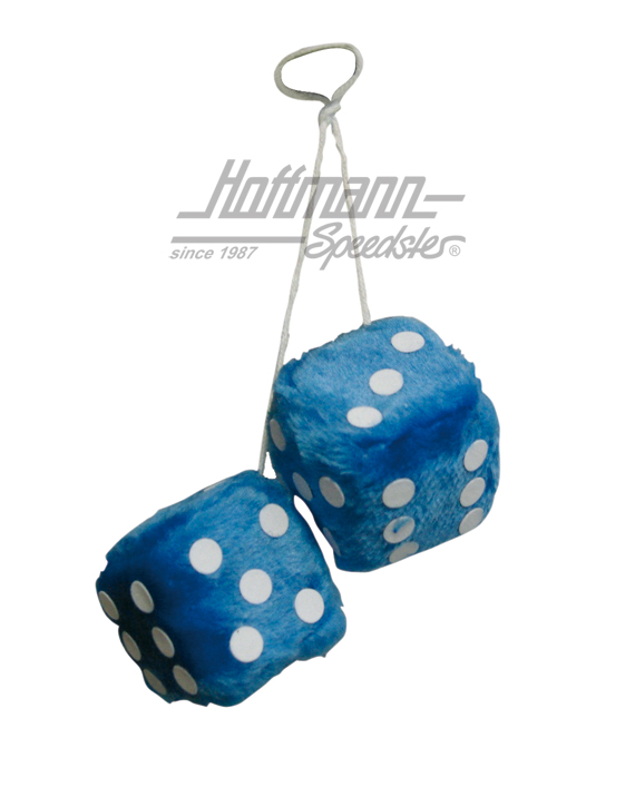 Fuzzy Dice, 6x6 cm, blau