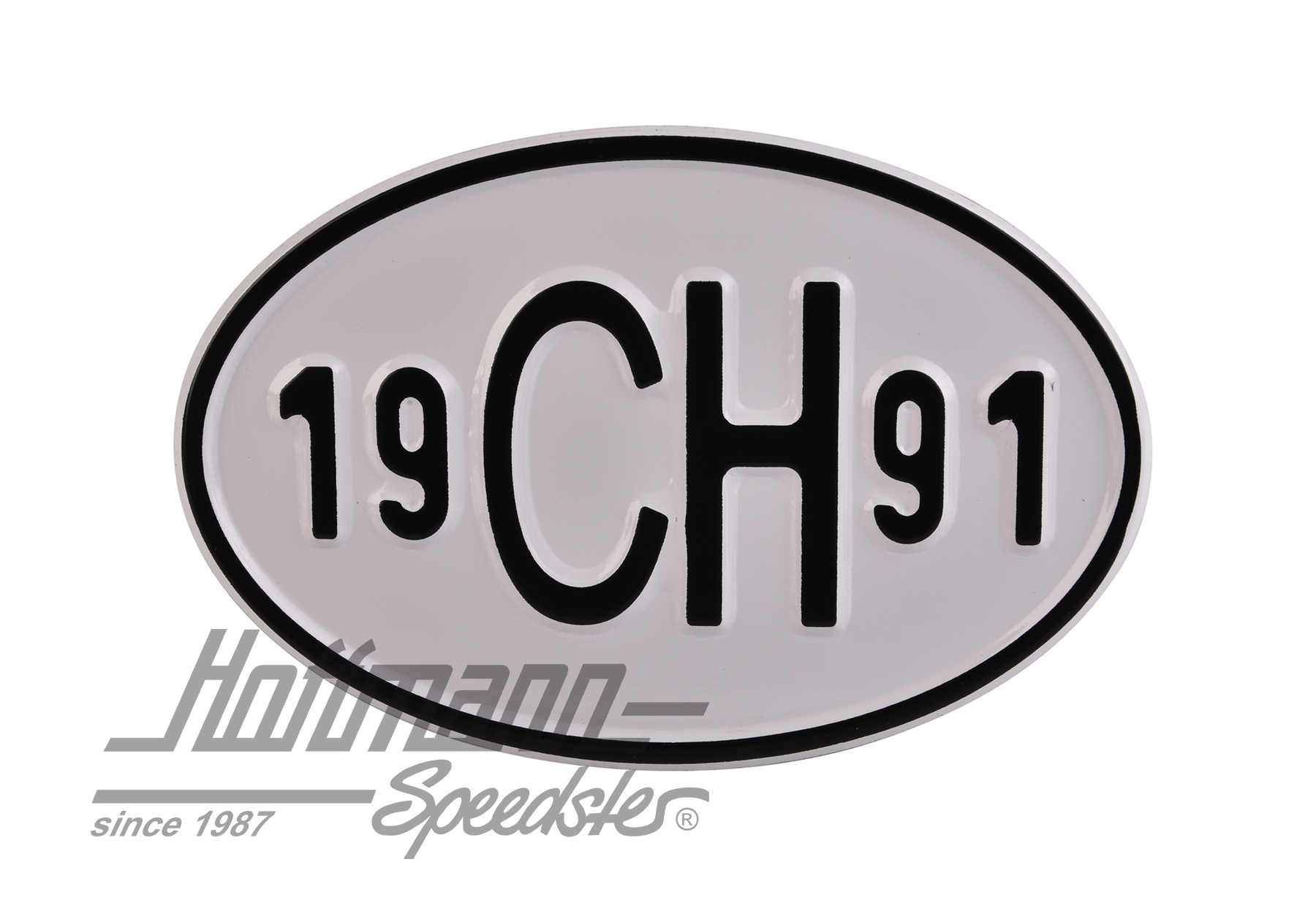 Nationalitätsschild "CH", "1991", Alu