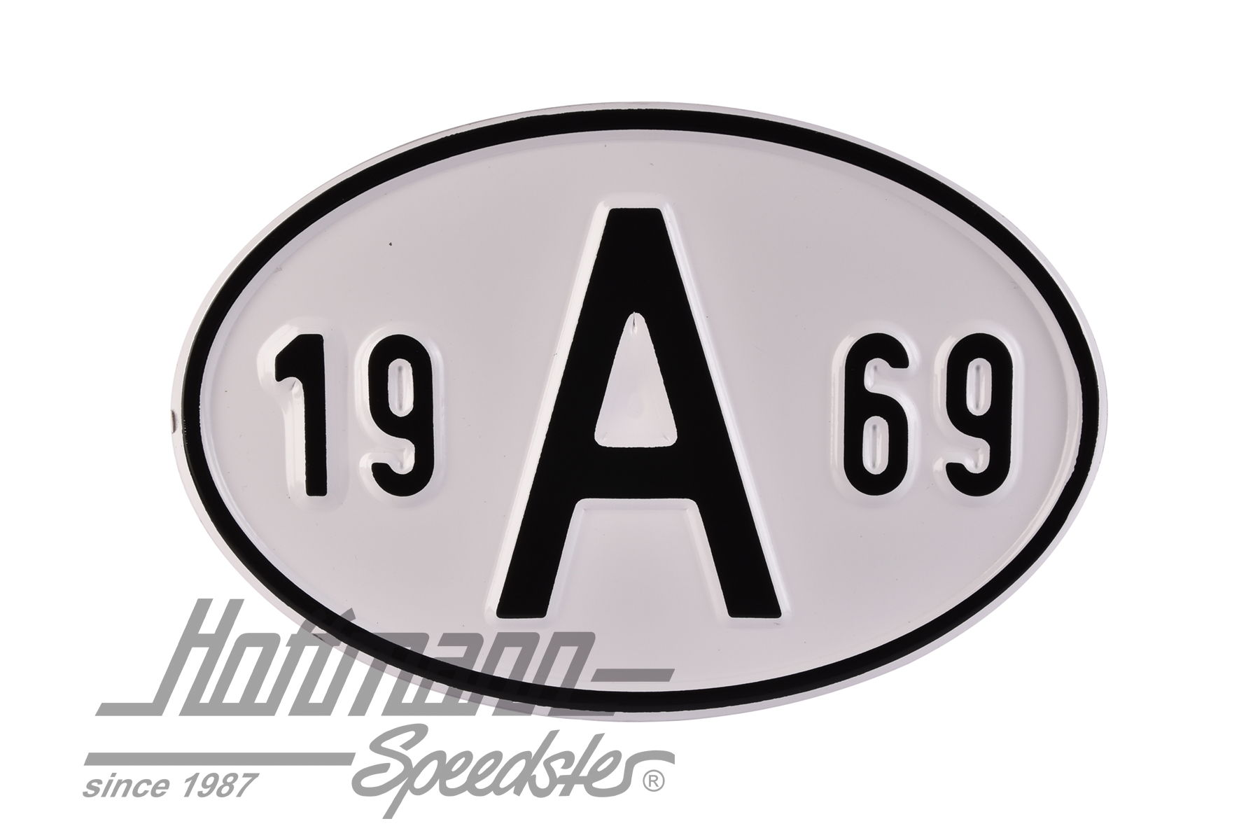 Nationalitätsschild "A", "1969", Alu