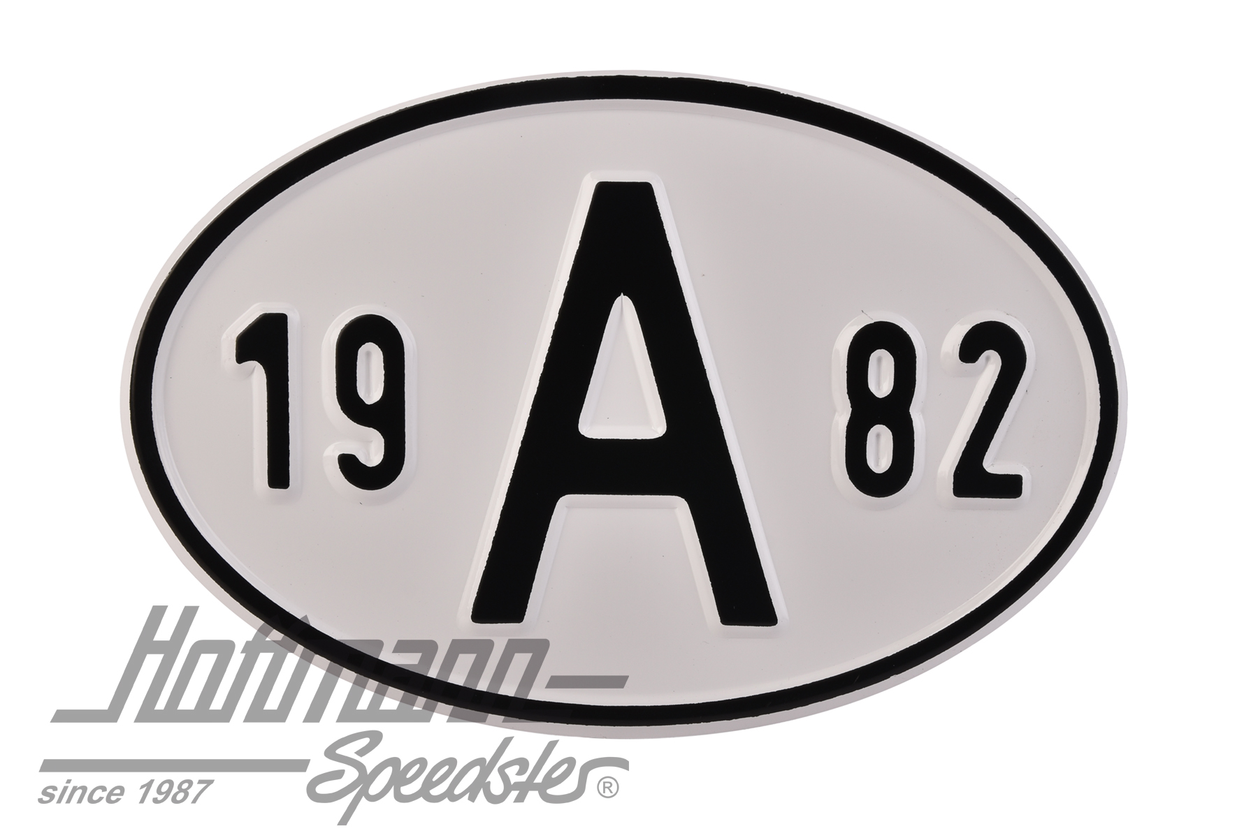 Nationalitätsschild "A", "1982", Alu