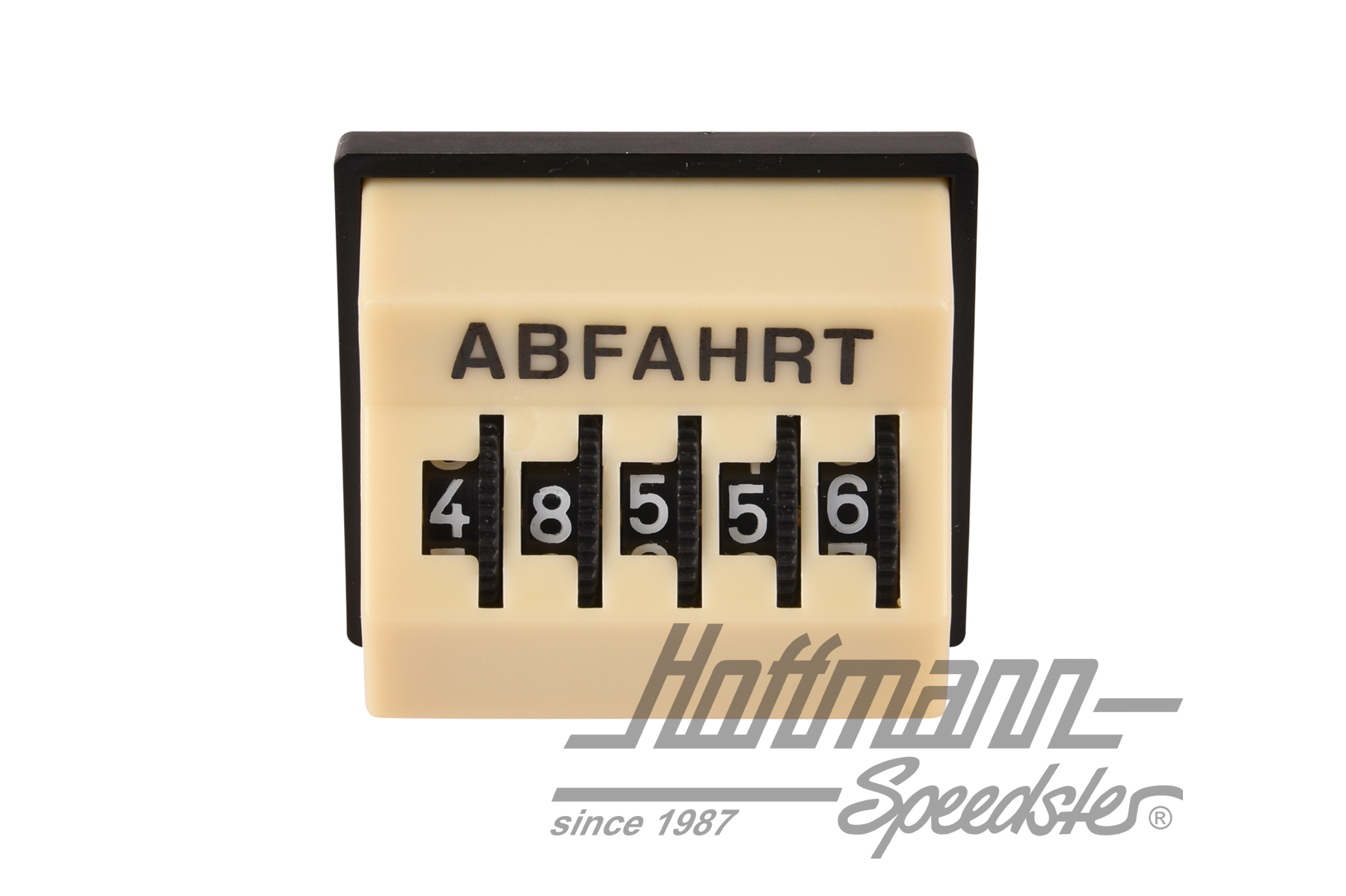 Tageskilometerzähler, "Abfahrt", ivory