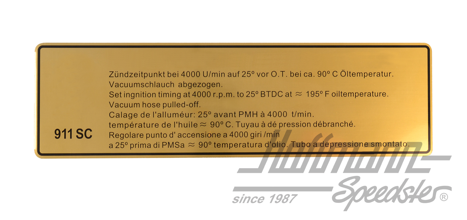 Aufkleber "Zündzeitpunkt", 911 SC, 81-83