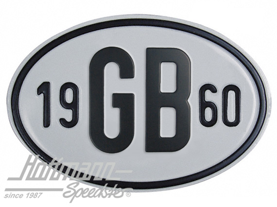 Nationalitätsschild "GB", "1960", Alu