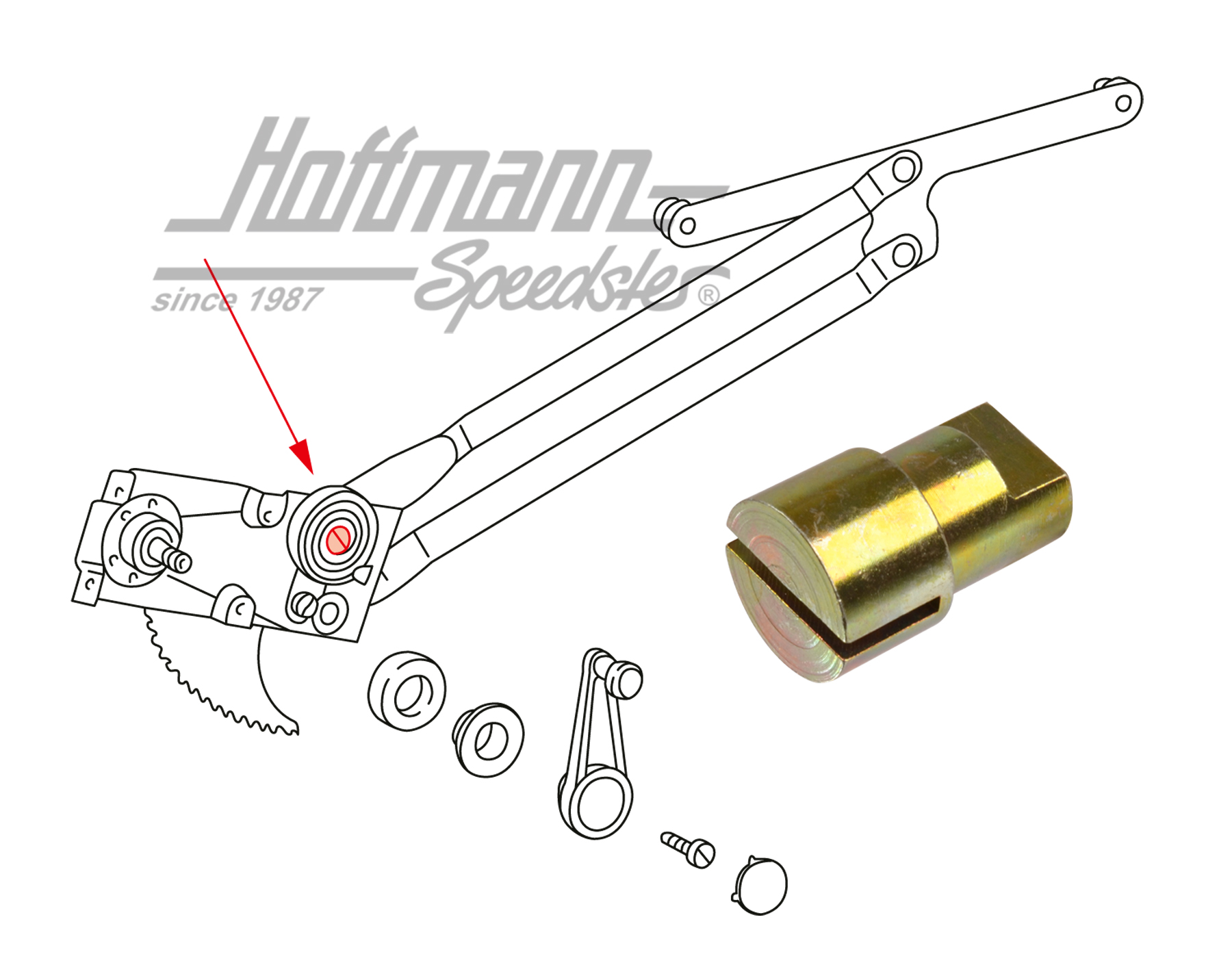 Halter, Spiralfeder, Fensterheber