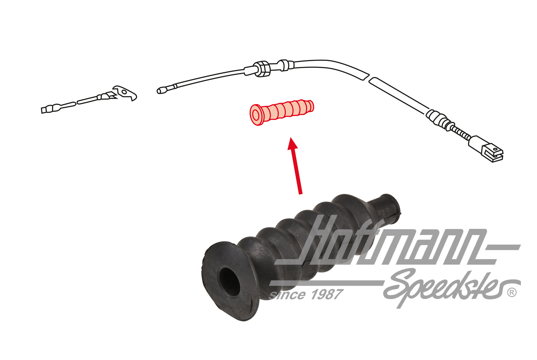 Faltenbalg, Handbremsseil, vorne, 914 Faltenbalg, Handbremsseil, vorne, 914