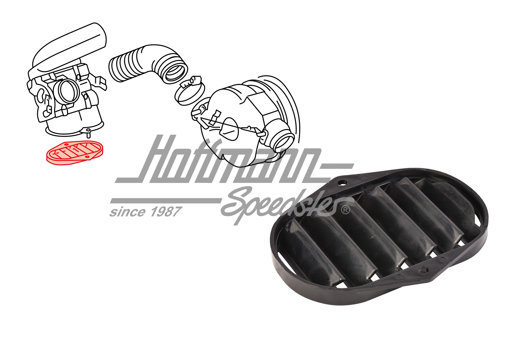 Gitter, Luftdüse, Armaturenbrett, unten Gitter, Luftdüse, Armaturenbrett, unten