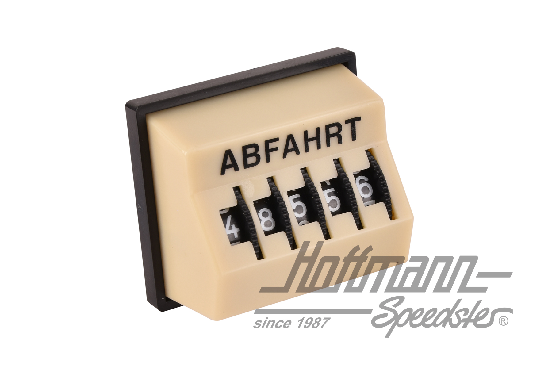Tageskilometerzähler, "Abfahrt", ivory