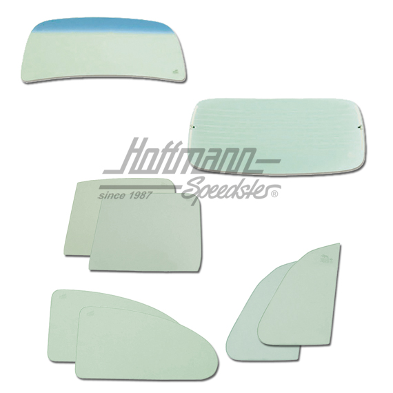 Komplettverglasung, Lim., 8.64-, grün/Blaukeil Komplettverglasung, Lim., 8.64-, grün/Blaukeil