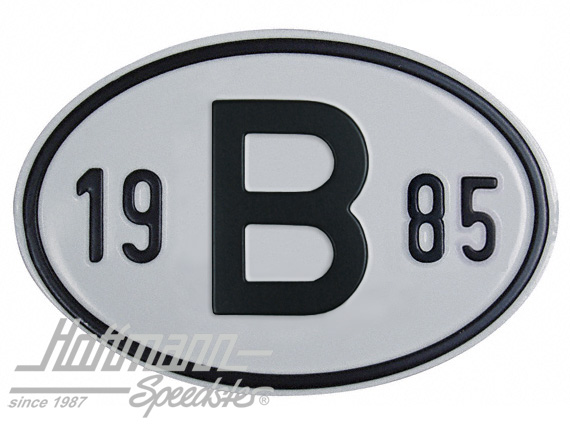 Nationalitätsschild "B", "1985", Alu