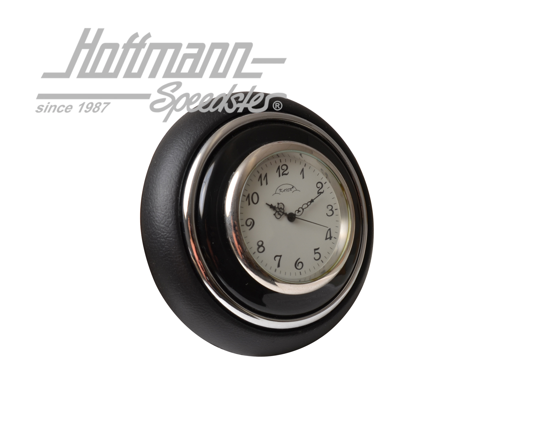 Hupenknopf, mit Uhr, Käfer/Bus, schwarz