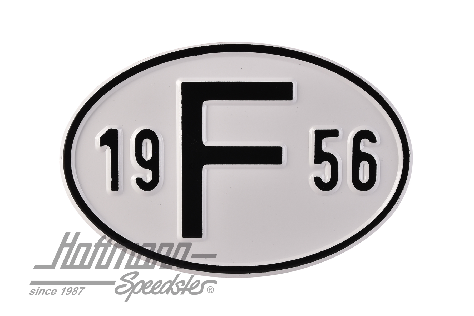Nationalitätsschild "F", "1956", Alu