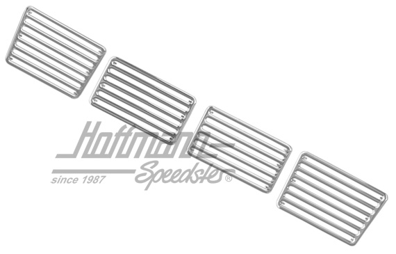 Motorhaubenziergitter, 4-tlg., Chrom