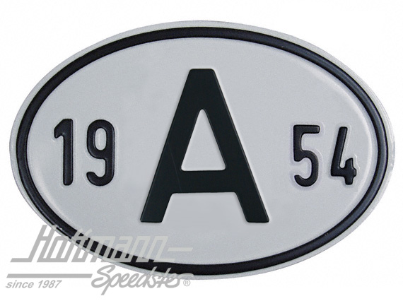 Nationalitätsschild "A", "1954", Alu Nationalitätsschild "A", "1954", Alu