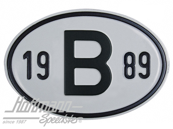 Nationalitätsschild "B", "1989", Alu