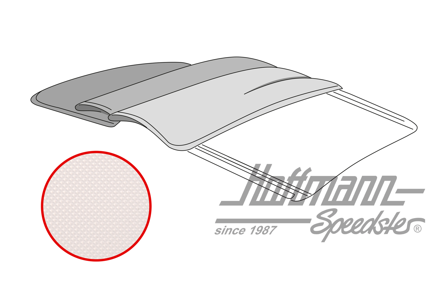 Faltdachbezug, Bus T1, Vinyl, altweiß