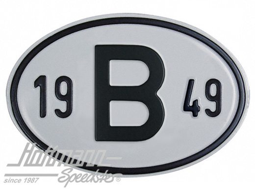 Nationalitätsschild "B", "1949", Alu Nationalitätsschild "B", "1949", Alu