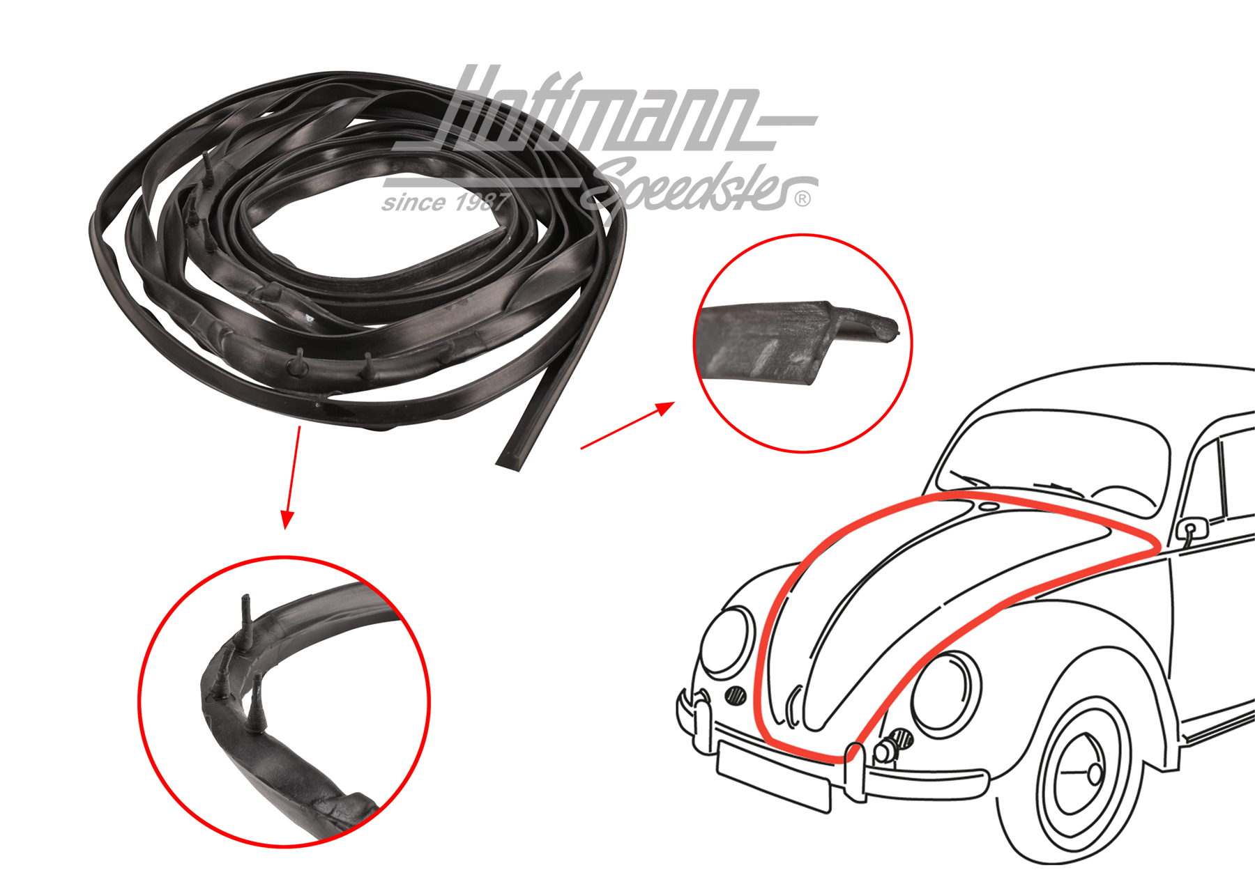 Fronthaubendichtung, 12-1500+02, Germany Fronthaubendichtung, 12-1500+02, Germany