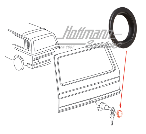 Dichtung, Heckklappenschloss, Golf/BusT3 Dichtung, Heckklappenschloss, Golf/BusT3