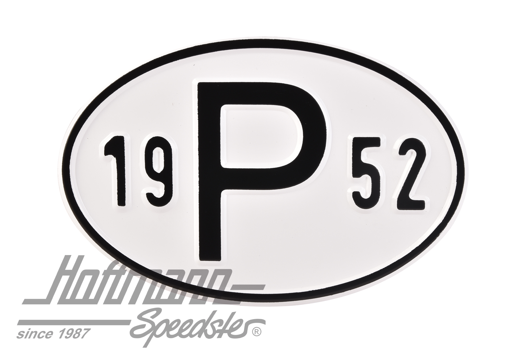 Nationalitätsschild "P", "1952", Alu