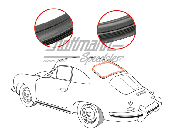 Heckscheibendichtung, 356 B/C, Coupé, mit Nut