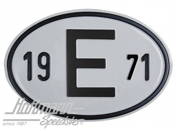 Nationalitätsschild "E", "1971", Alu