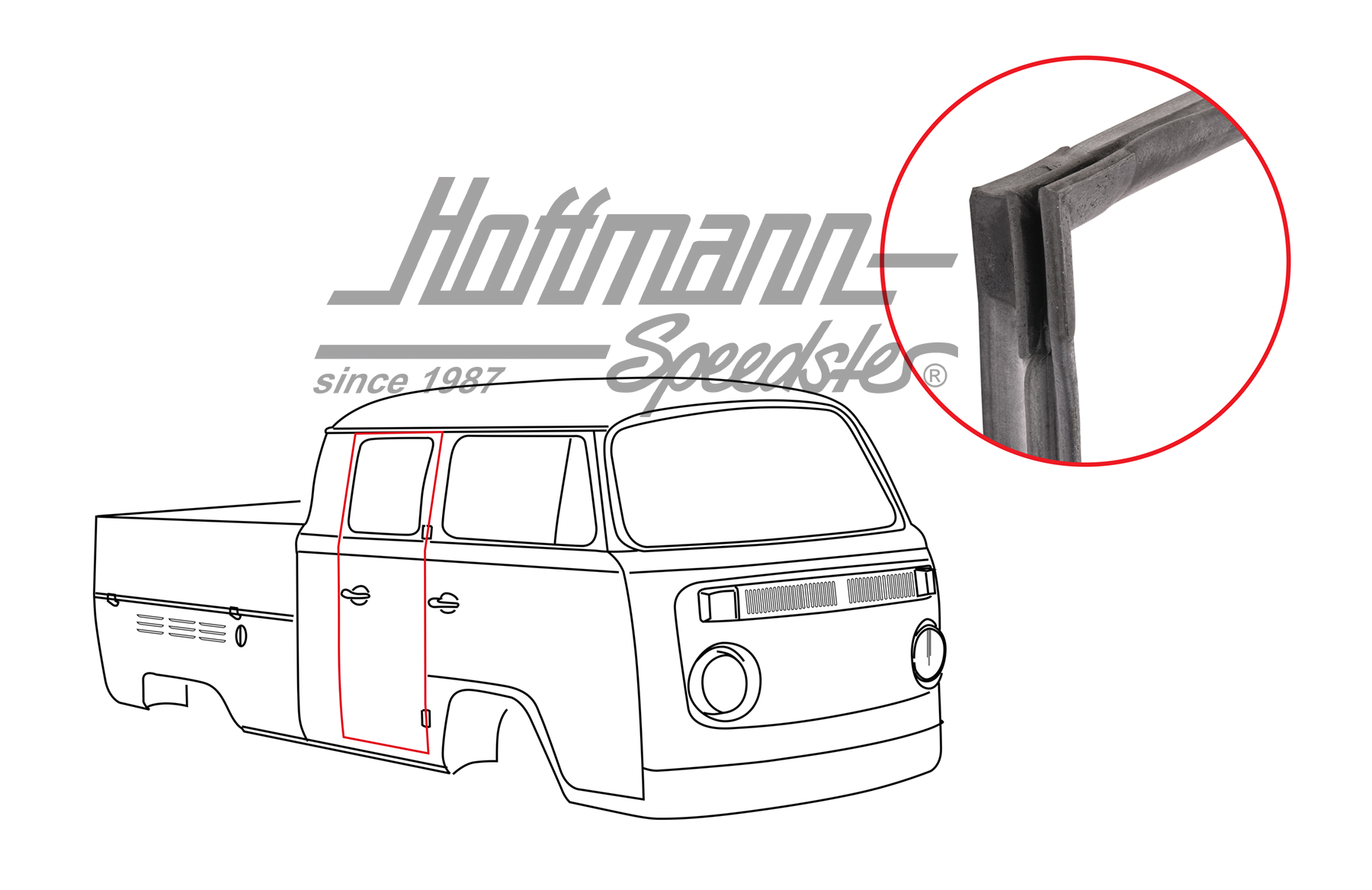 Türdichtung, Doka, hinten, Bus T2