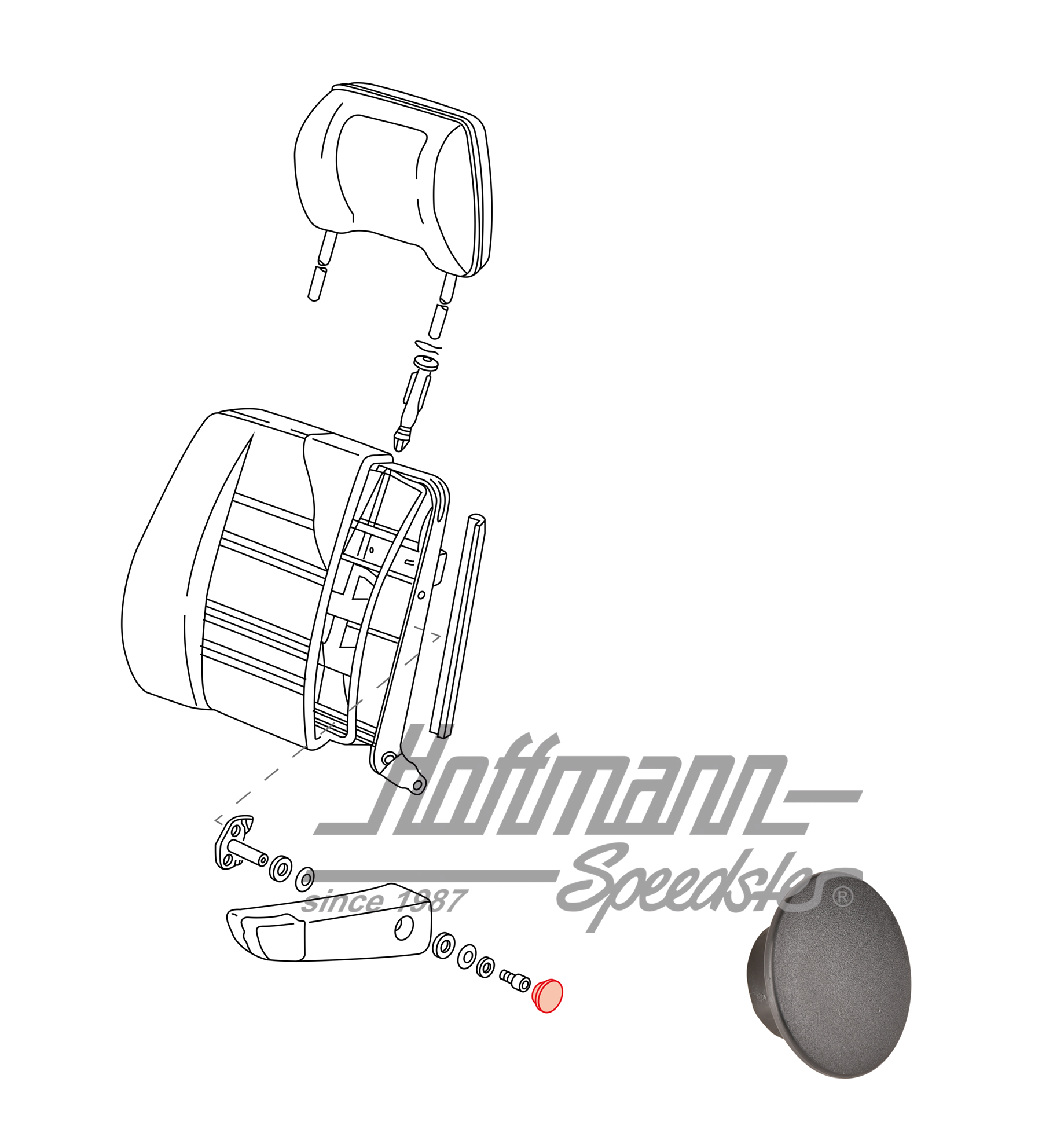 Kappe, Armlehne/Sitz, schwarz, -86 Kappe, Armlehne/Sitz, schwarz, -86