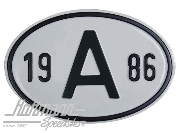 Nationalitätsschild "A", "1986", Alu