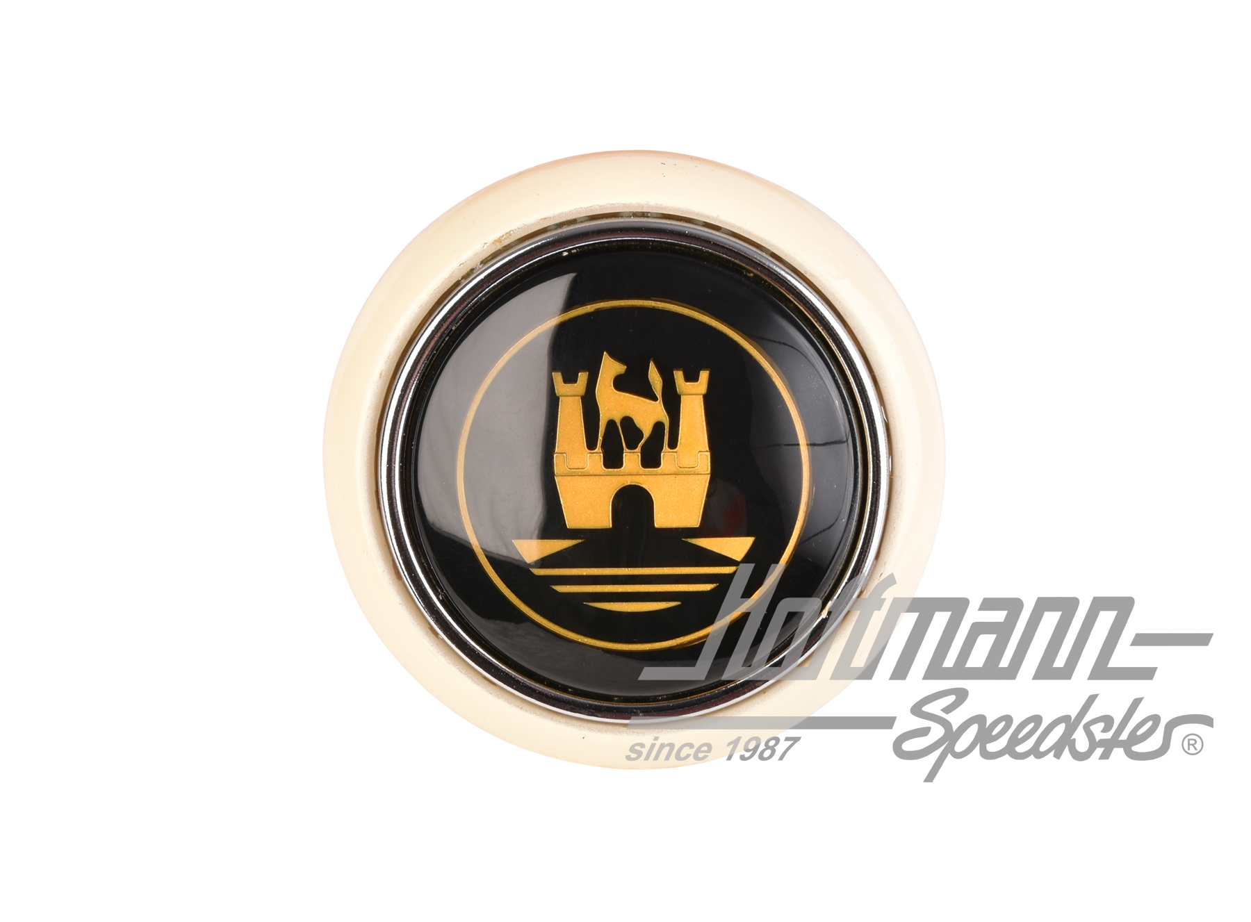 Hupenknopf, weiß/schwarz/gold, 55-67