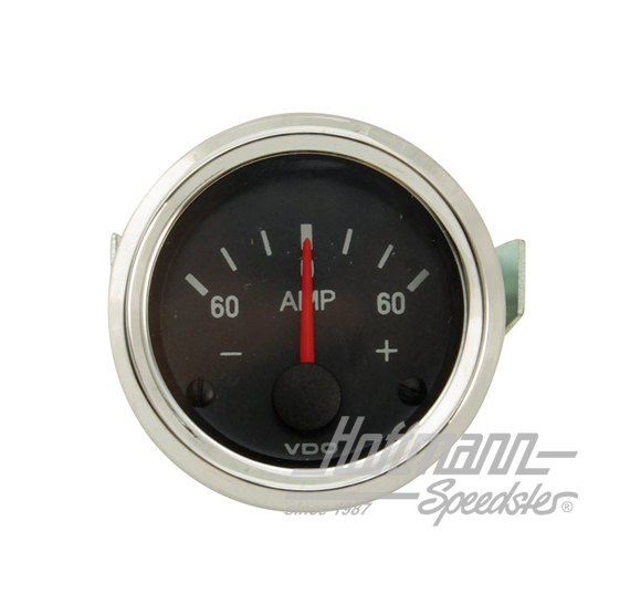 Amperemeter "Cockpit international" 60-0-60 Ampere, Chrom Amperemeter "Cockpit international" 60-0-60 Ampere, Chrom