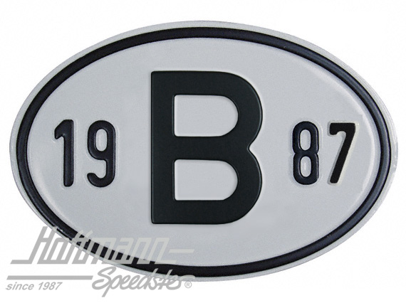 Nationalitätsschild "B", "1987", Alu