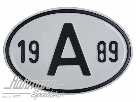 Nationalitätsschild "A", "1989", Alu