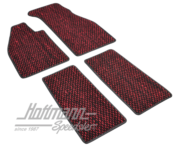 Fußmatten, Kokos, 59-72, rot/schwarz