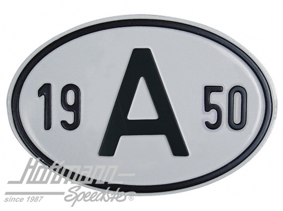 Nationalitätsschild "A", "1950", Alu Nationalitätsschild "A", "1950", Alu