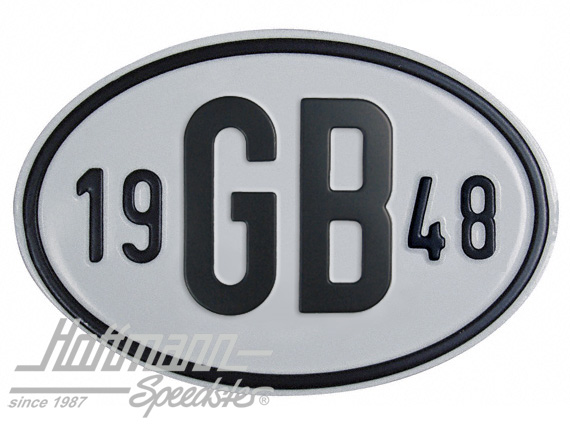 Nationalitätsschild "GB", "1948", Alu