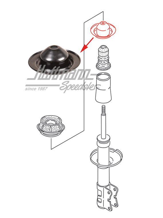 Federteller, vorne, oben, Golf 2 Federteller, vorne, oben, Golf 2
