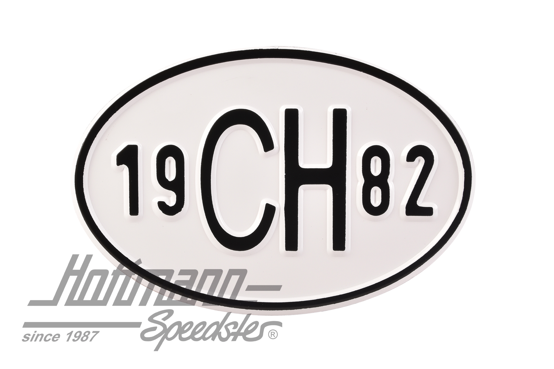 Nationalitätsschild "CH", "1982", Alu