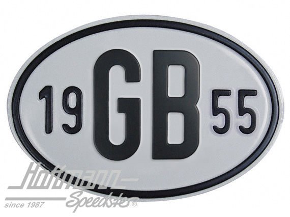 Nationalitätsschild "GB", "1955", Alu