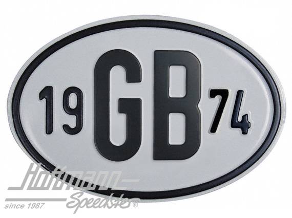 Nationalitätsschild "GB", "1974", Alu