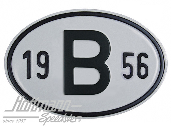 Nationalitätsschild "B", "1956", Alu Nationalitätsschild "B", "1956", Alu