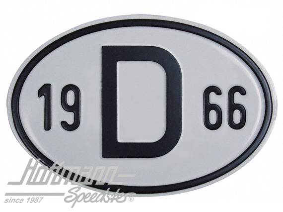 Nationalitätsschild "D", "1966", Alu