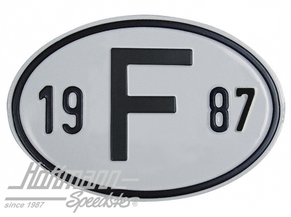 Nationalitätsschild "F", "1987", Alu