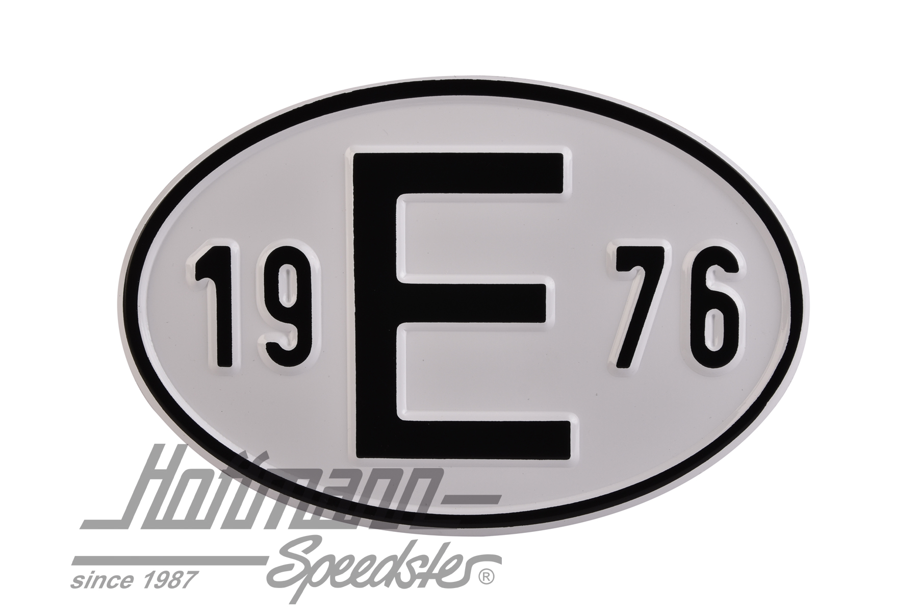 Nationalitätsschild "E", "1976", Alu