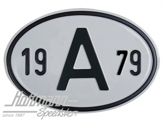 Nationalitätsschild "A", "1979", Alu