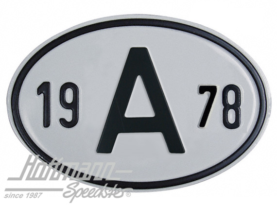 Nationalitätsschild "A", "1978", Alu