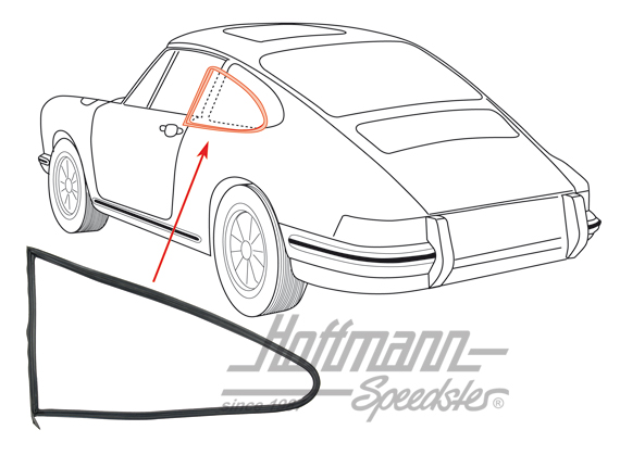 Dichtung, Ausstellfenster, außen,-77,li. Dichtung, Ausstellfenster, außen,-77,li.