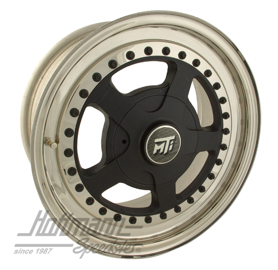 MTI Edelstahlfelge, 7x15 ET29, schwarz eloxiert