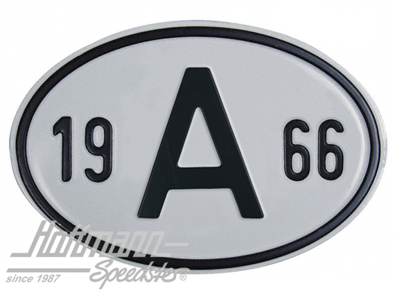 Nationalitätsschild "A", "1966", Alu Nationalitätsschild "A", "1966", Alu